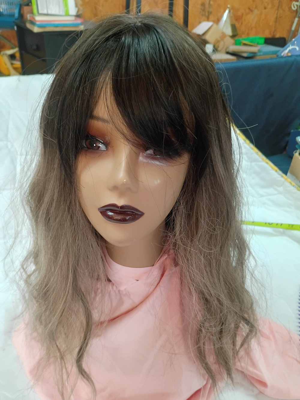 Source Unknown Women's Ombre Lace Front Wig - Dark Brown to Ash Blonde